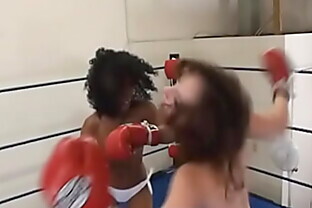 Boxing Bitches Topless Black vs White