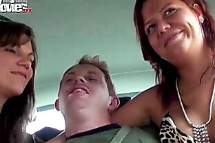 FUN MOVIES Public Amateur Threesome in the car