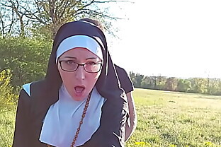 This nun gets her ass filled with cum before she goes to church !! 5 min