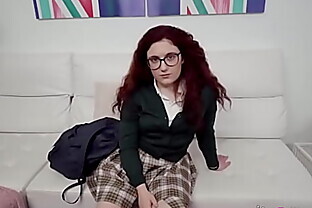 Ugly schoolgirl and Punk Cum on ass