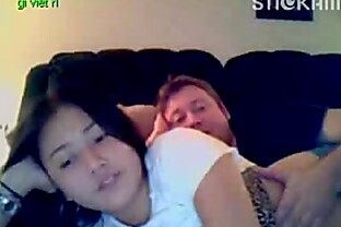 chubby asian teen gives a webcam show with her boyfriend 13 min