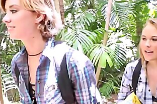 Camping teen stepdaughter