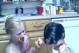 messy with syrup and candy