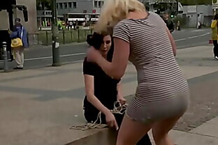 German blond group banged in public
