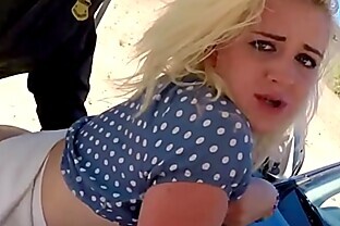 Cheerleader gets fucked by cop and fake police Cute blond honey