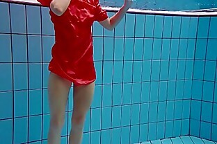 Avenna enjoys swimming in the pool