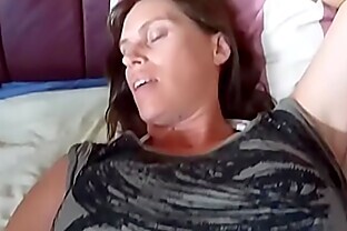 Brunette milf wife showing wedding ring probes her asshole