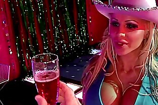 Blond Bombshell Texas Ranger! Insanely Huge Bimbo Tits & Bottomless Cleavage. Of Course She Swallows.