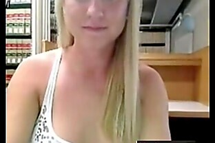 Cute blonde from Xredcams - masturbates in library