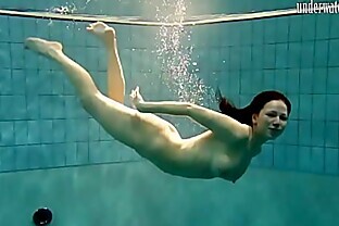 Teen loses her panties underwater