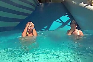 Mea Melone & Wendy Moon having fun in pool