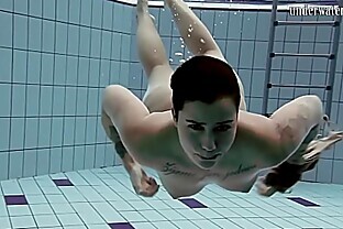 Chubby cutie underwater naked