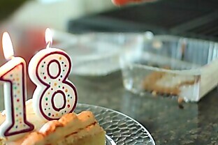 PornPros - Cassidy Ryan celebrates her 18th birthday with cake and cock