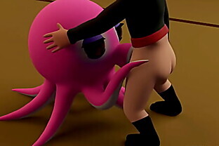 Ninja and OctoGirl Octopus Japanese 3D Hentai t. Cartoon blowjob