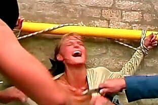 Messy BDSM action with blonde slut who