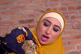 Hairy bitch in hijab gets pumped