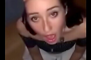 Brunette blowjob slap