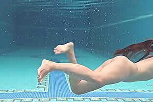 Sazan Cheharda on and underwater naked swimming