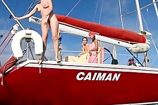 Nastya swimming nude in the sea