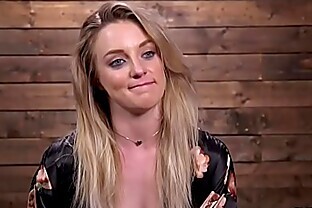 Restrained beauty fucked by sex machine