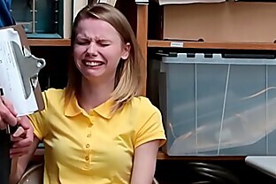 Crying small titted russian teen thief punish fucked
