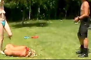 Girls friendship finishes with a wild catfight and threesome