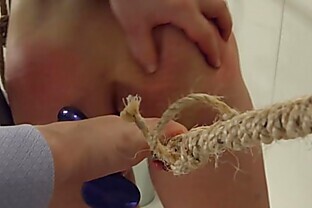 Dominatrix gets brutal cunt suspension and beating with ATM