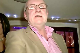 Babe with 60 yr old man at Radlett swingers party