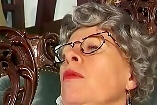 Granny Fingers Her Ass
