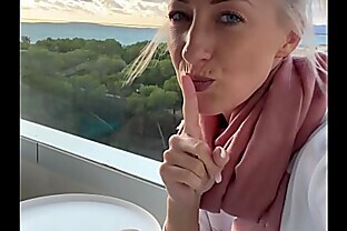 I fingered myself to orgasm on a public hotel balcony in Mallorca!