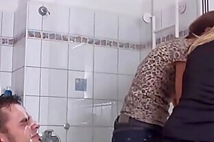 Turkish Husband with Monster cock Bathroom