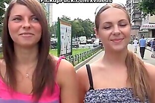 Two sexy girls in hot outdoor fuck