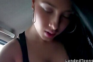 Beautiful stranded teen banged pov in the car