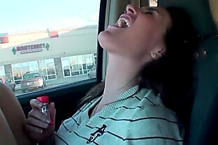 bubblegum dispenser candy pussy insertion in parking lot