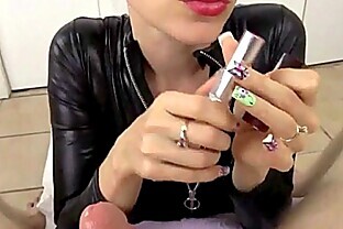 Lelu Love Puts On Lipstick And Wraps Her Red Lips Around Your Cock
