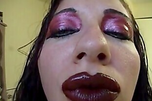 Gothic Slut Puts on Her Dick Sucking Lipstick - More at