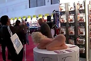 Wild dame takes guy on stage
