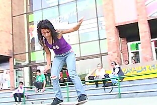 punk skateboarder latina named Diana Delgado getting her tight pussy fucked hard