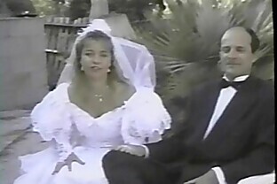 French girl gets fucked while wearing a white wedding dress