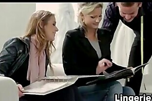 Brides In A Threesome At A Dress Shop