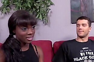 Ebony babe spitroasted