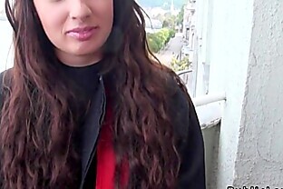 Amateur student blowjob on the balcony