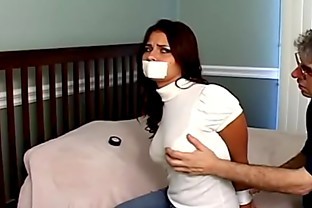 Cali Logan Hogtied, Gagged, Fondled