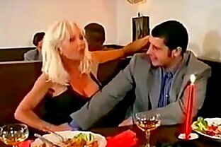 Beautiful Super Hot Blonde Gangbanged and DP in Bar, Helen Duval