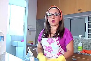 MAMACITAZ - #Francis Restrepo - Nerdy Latina Maid Eats Cum In Hot POV Sex 10 min