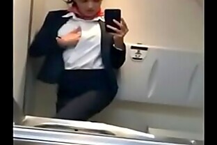 Real Stewardess wanks on Flight-1 19 min