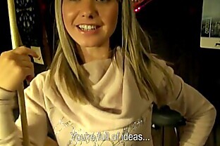 Blonde fucking on the pool table in public 8 min