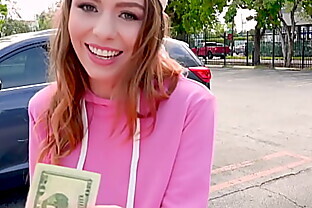 Teen gets money and huge dick outdoor 7 min